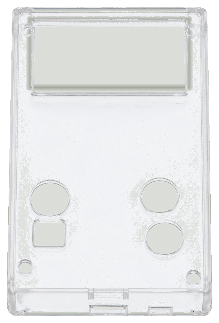 Detached transparent resin enclosure frame with control openings