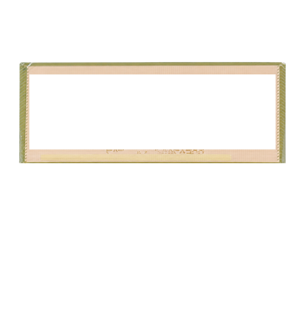 Detached transparent OLED module with an amber flex cable