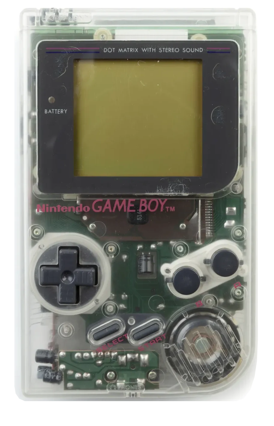 Transparent classic handheld game console